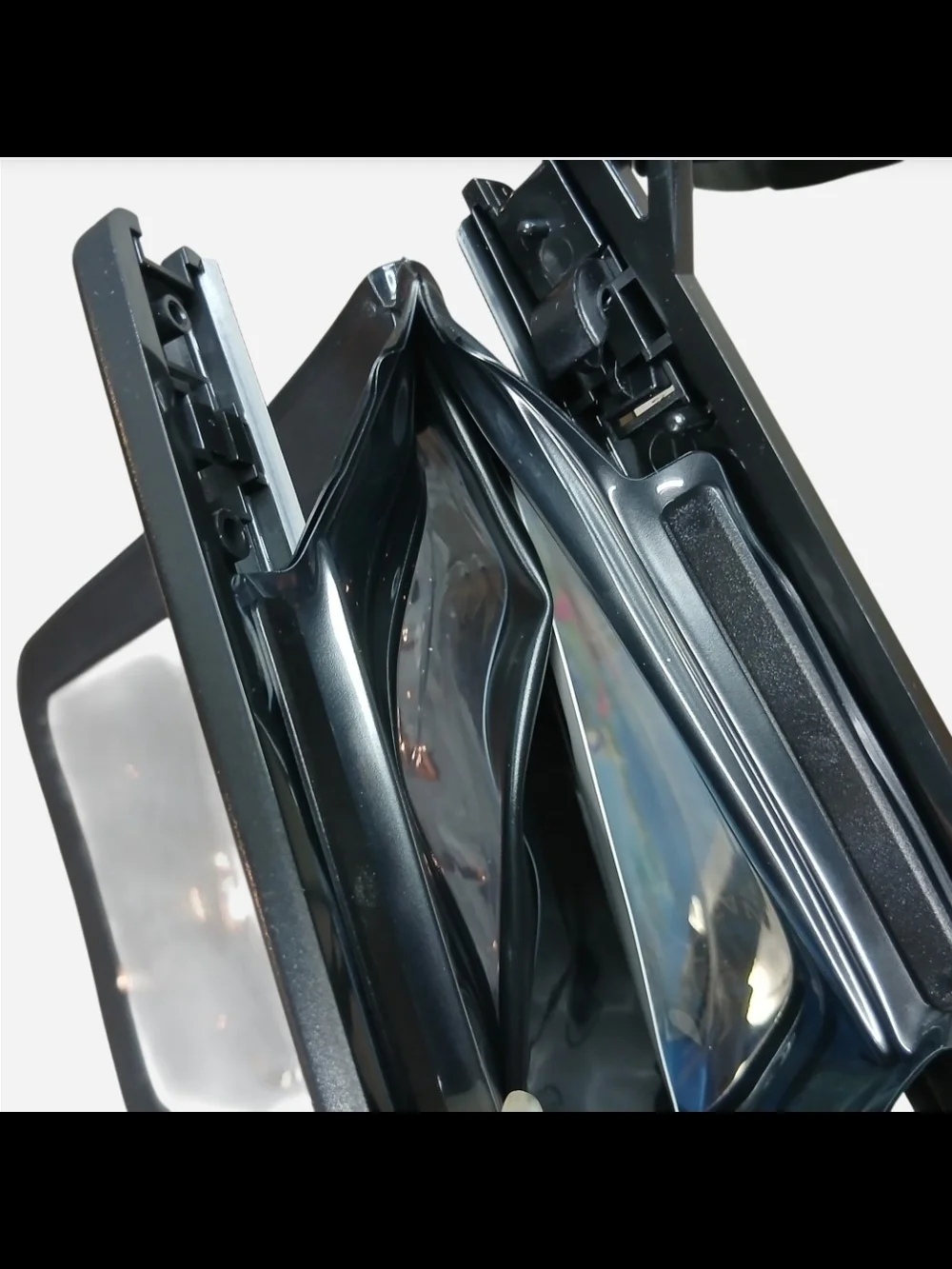 Large Double Black Waterproof Phone Pouch with Neck Strap